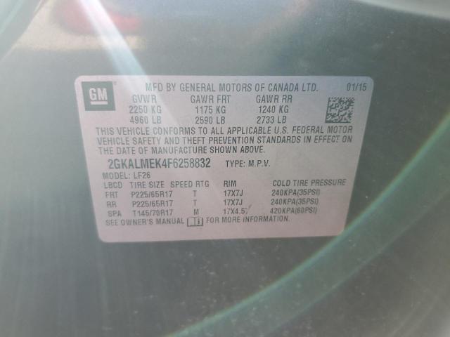 Photo 10 from auction – 2015 GMC TERRAIN SL with VIN 2GKALMEK4F6258832