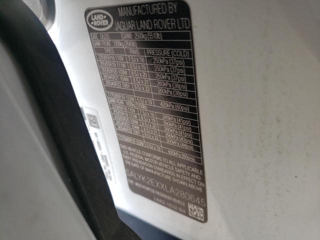 Photo 10 from auction – 2020 LAND ROVER RANGE ROVE with VIN SALYK2EXXLA280645
