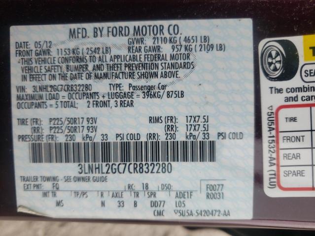 Photo 10 from auction – 2012 LINCOLN MKZ with VIN 3LNHL2GC7CR832280