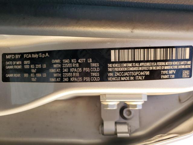Photo 10 from auction – 2016 JEEP RENEGADE L with VIN ZACCJADT5GPC44798
