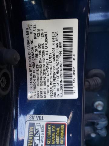 Photo 10 from auction – 2015 HONDA CR-V LX with VIN 2HKRM4H39FH693597