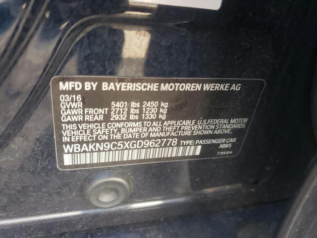 Photo 10 from auction – 2016 BMW 550 I with VIN WBAKN9C5XGD962778