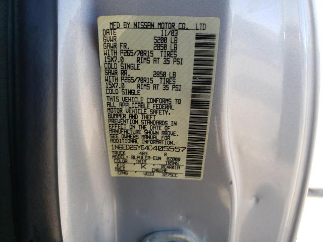 Photo 10 from auction – 2004 NISSAN FRONTIER K with VIN 1N6ED26Y64C405557