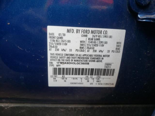 Photo 10 from auction – 2020 FORD EXPLORER X with VIN 1FMSK8DH3LGC56058