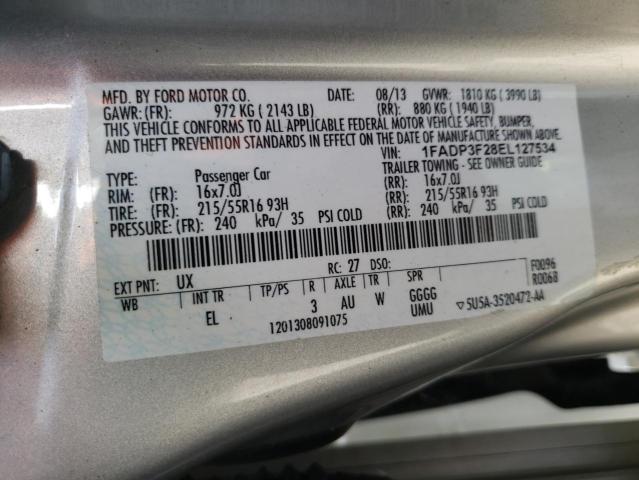 Photo 10 from auction – 2014 FORD FOCUS SE with VIN 1FADP3F28EL127534