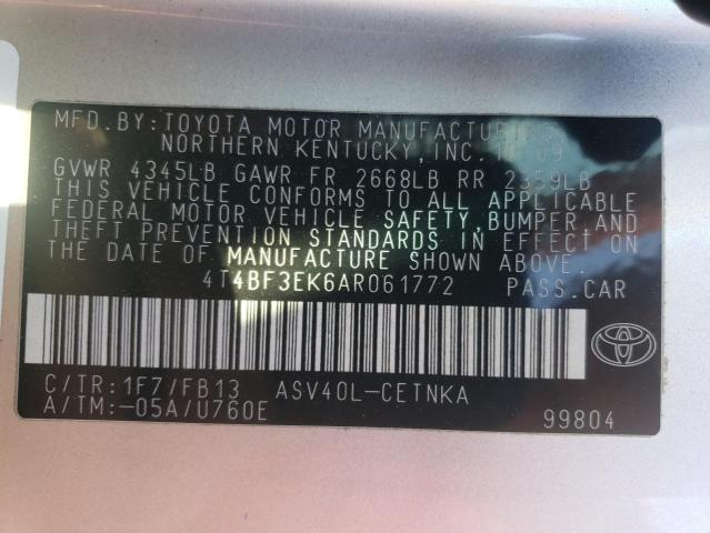 Photo 10 from auction – 2010 TOYOTA CAMRY BASE with VIN 4T4BF3EK6AR061772