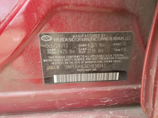 Photo 10 from auction – 2014 HYUNDAI SONATA GLS with VIN 5NPEB4AC6EH838043