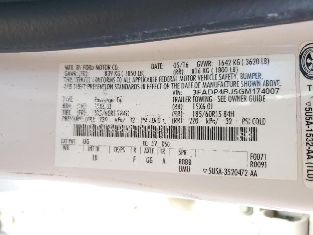Photo 10 from auction – 2016 FORD FIESTA SE with VIN 3FADP4BJ5GM174007