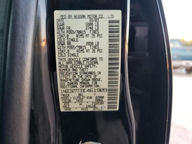 Photo 10 from auction – 2003 NISSAN FRONTIER C with VIN 1N6ED27T33C461909