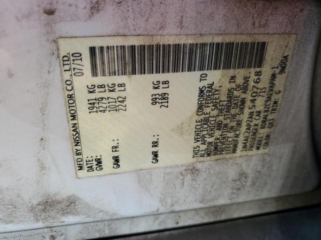 Photo 10 from auction – 2010 NISSAN ALTIMA BAS with VIN 1N4AL2AP2AN540768
