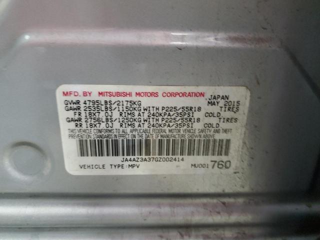 Photo 10 from auction – 2016 MITSUBISHI OUTLANDER with VIN JA4AZ3A37GZ002414