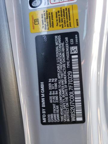 Photo 10 from auction – 2020 BMW M2 COMPETI with VIN WBS2U7C00L7F70329