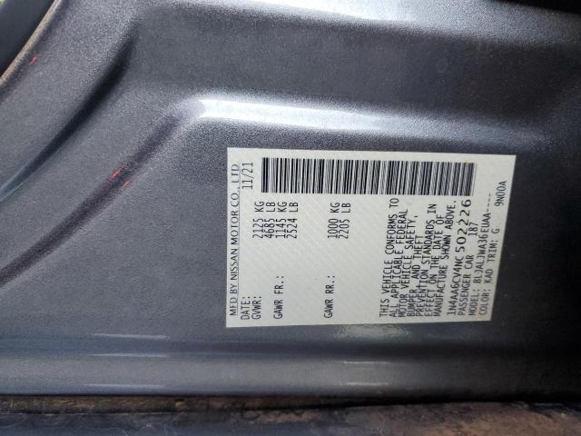 Photo 10 from auction – 2022 NISSAN MAXIMA SV with VIN 1N4AA6CV4NC502226