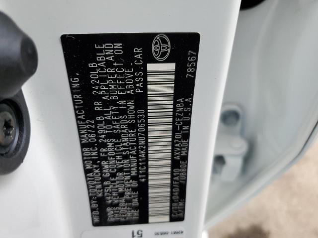 Photo 10 from auction – 2022 TOYOTA CAMRY LE with VIN 4T1C11AK2NU706530