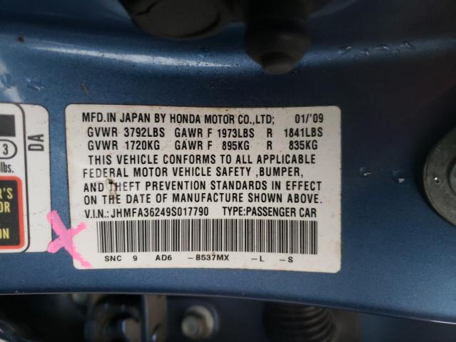 Photo 10 from auction – 2009 HONDA CIVIC HYBR with VIN JHMFA36249S017790