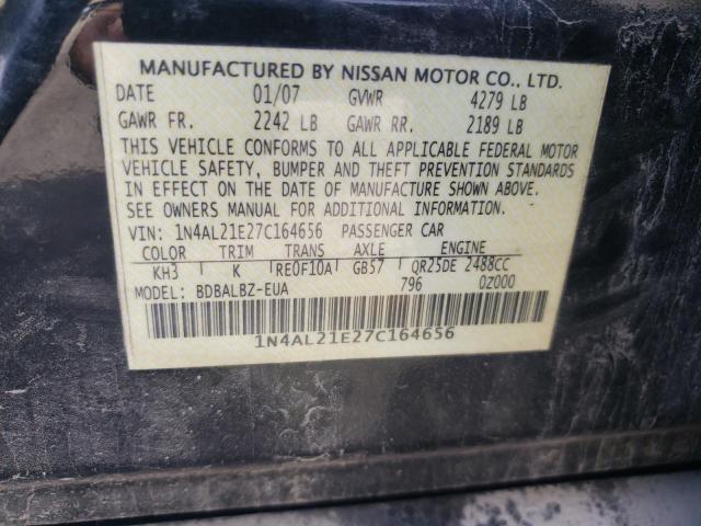Photo 10 from auction – 2007 NISSAN ALTIMA 2.5 with VIN 1N4AL21E27C164656