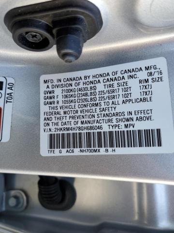 Photo 10 from auction – 2016 HONDA CR-V EXL with VIN 2HKRM4H78GH686046