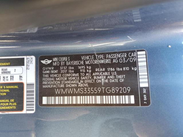 Photo 10 from auction – 2009 MINI COOPER S with VIN WMWMS33559TG89209