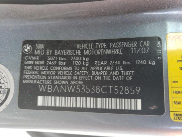 Photo 10 from auction – 2008 BMW 550 I with VIN WBANW53538CT52859