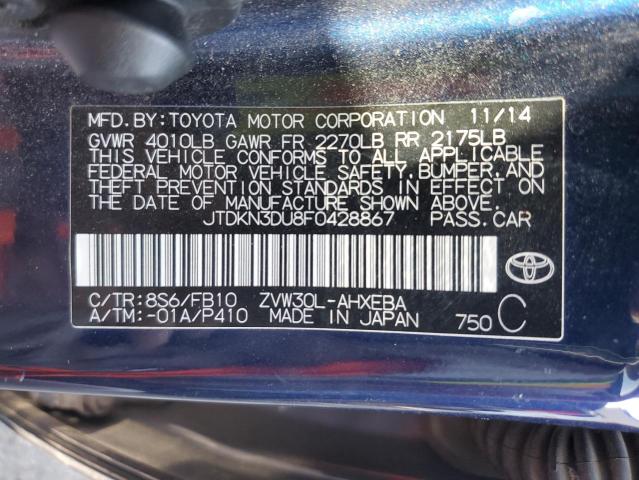 Photo 10 from auction – 2015 TOYOTA PRIUS with VIN JTDKN3DU8F0428867