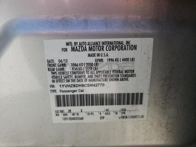 Photo 10 from auction – 2012 MAZDA 6 I with VIN 1YVHZ8DH9C5M42770