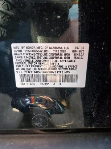 Photo 10 from auction – 2016 HONDA PILOT EXL with VIN 5FNYF6H57GB080073