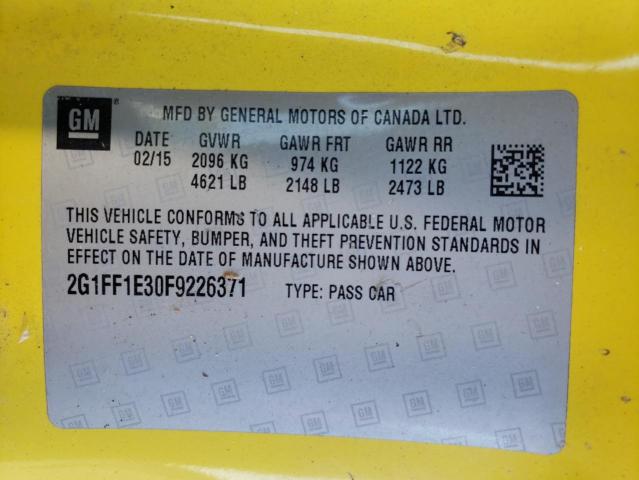 Photo 10 from auction – 2015 CHEVROLET CAMARO LT with VIN 2G1FF1E30F9226371
