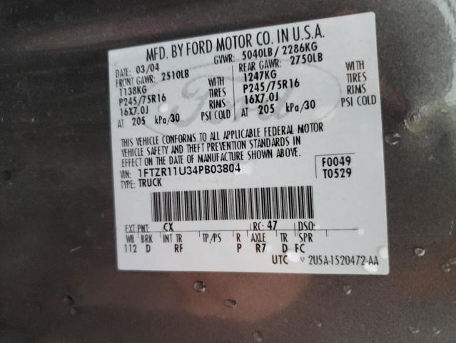 Photo 10 from auction – 2004 FORD RANGER with VIN 1FTZR11U34PB03804
