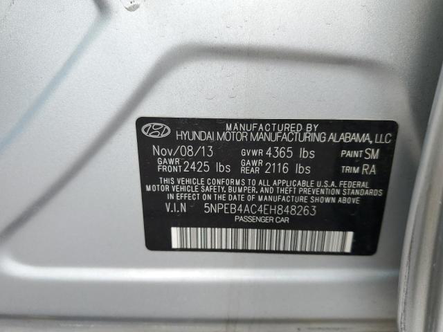 Photo 10 from auction – 2014 HYUNDAI SONATA GLS with VIN 5NPEB4AC4EH848263