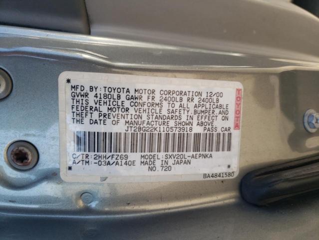 Photo 10 from auction – 2001 TOYOTA CAMRY with VIN JT2BG22K110573918