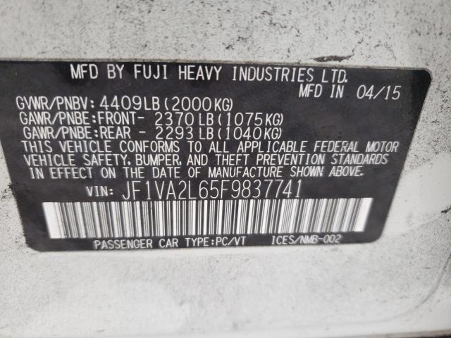 Photo 10 from auction – 2015 SUBARU WRX STI with VIN JF1VA2L65F9837741