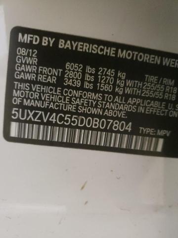Photo 10 from auction – 2013 BMW X5 XDRIVE3 with VIN 5UXZV4C55D0B07804