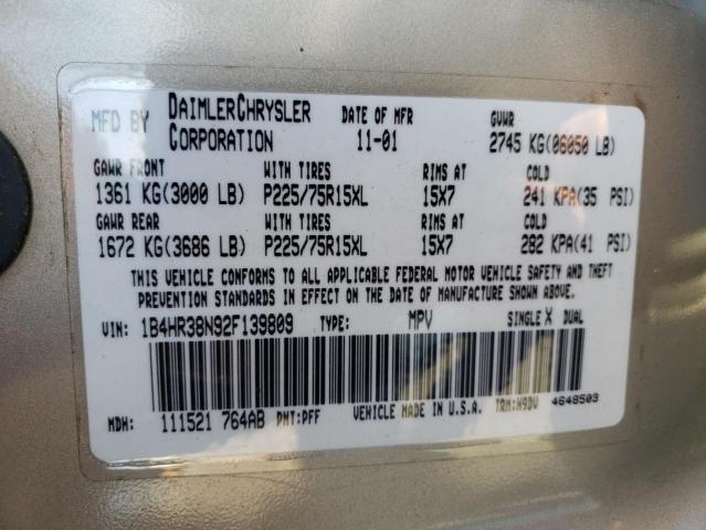 Photo 10 from auction – 2002 DODGE DURANGO SP with VIN 1B4HR38N92F139809