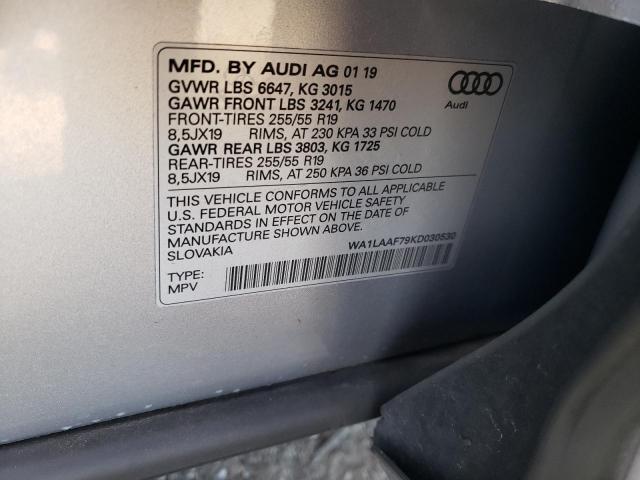 Photo 10 from auction – 2019 AUDI Q7 PREMIUM with VIN WA1LAAF79KD030530