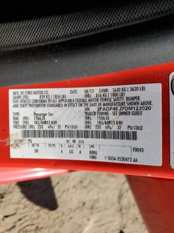 Photo 10 from auction – 2013 FORD FIESTA SE with VIN 3FADP4EJ7DM123020