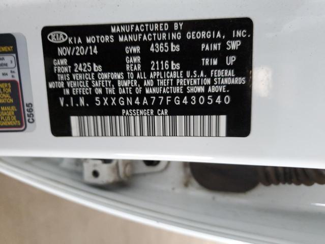 Photo 10 from auction – 2015 KIA OPTIMA EX with VIN 5XXGN4A77FG430540