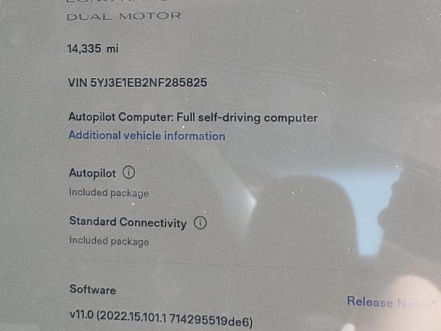 Photo 8 from auction – 2022 TESLA MODEL 3 with VIN 5YJ3E1EB2NF285825