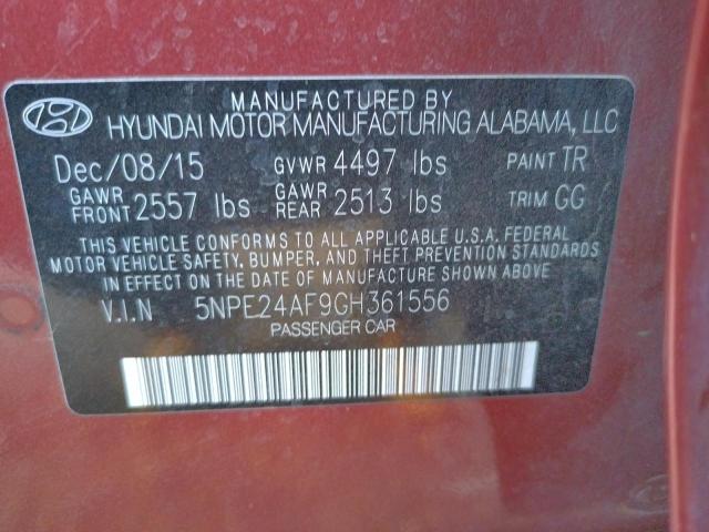 Photo 10 from auction – 2016 HYUNDAI SONATA SE with VIN 5NPE24AF9GH361556
