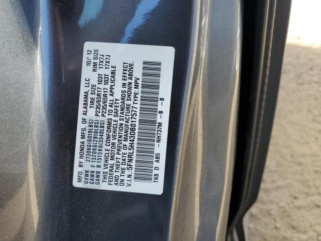 Photo 10 from auction – 2013 HONDA ODYSSEY EX with VIN 5FNRL5H43DB017577