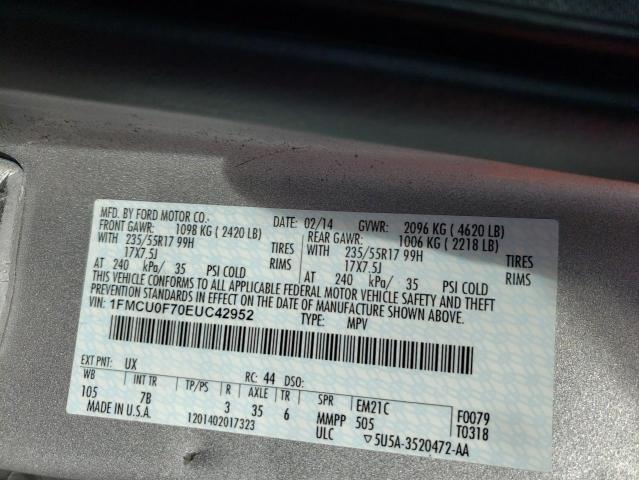 Photo 10 from auction – 2014 FORD ESCAPE S with VIN 1FMCU0F70EUC42952