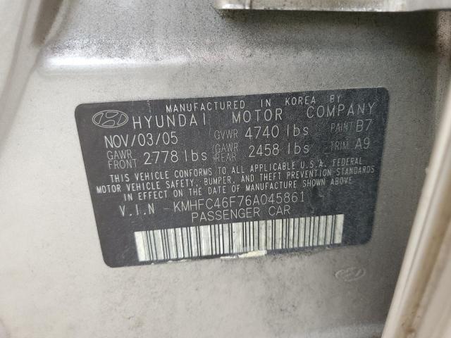 Photo 10 from auction – 2006 HYUNDAI AZERA SE with VIN KMHFC46F76A045861