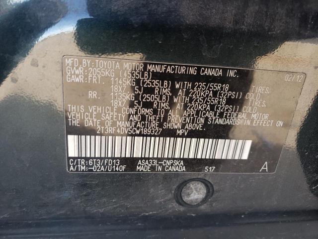 Photo 10 from auction – 2012 TOYOTA RAV4 SPORT with VIN 2T3RF4DV5CW189327
