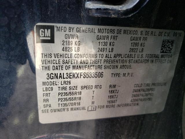 Photo 10 from auction – 2015 CHEVROLET CAPTIVA LT with VIN 3GNAL3EKXFS533506