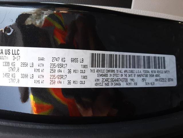 Photo 10 from auction – 2017 CHRYSLER PACIFICA T with VIN 2C4RC1BG4HR743728