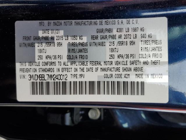 Photo 10 from auction – 2021 MAZDA CX-30 SELE with VIN 3MVDMBBL7MM240012