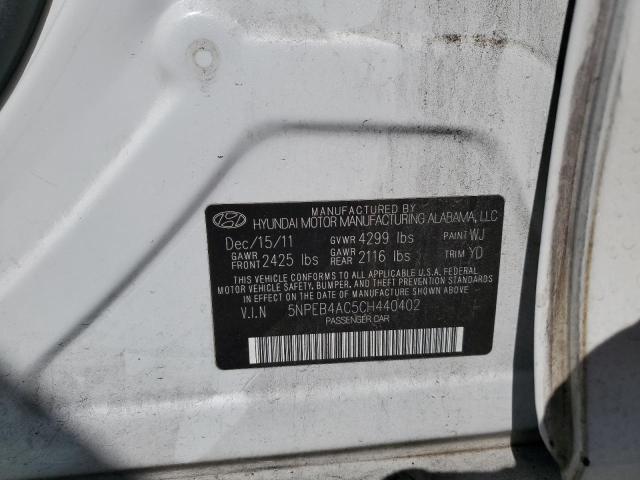 Photo 10 from auction – 2012 HYUNDAI SONATA GLS with VIN 5NPEB4AC5CH440402