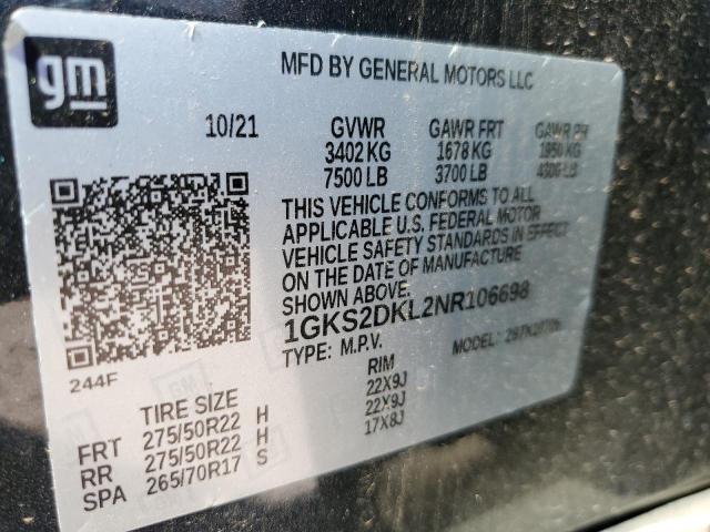 Photo 10 from auction – 2022 GMC YUKON DENA with VIN 1GKS2DKL2NR106698