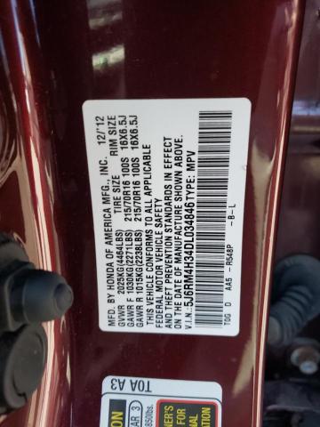Photo 10 from auction – 2013 HONDA CR-V LX with VIN 5J6RM4H34DL034846
