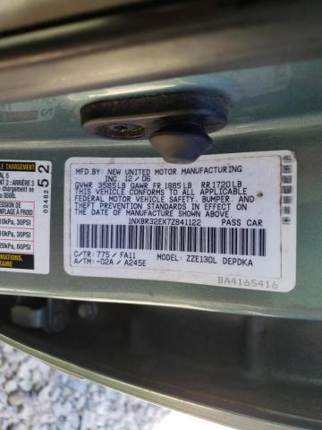 Photo 10 from auction – 2007 TOYOTA COROLLA CE with VIN 1NXBR32EX7Z841122