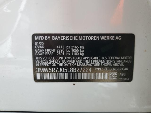 Photo 10 from auction – 2020 BMW 330XI with VIN 3MW5R7J05L8B27224